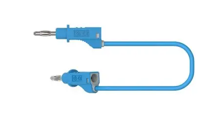 Produktfoto 1 von RND Steckverbinder-Messleitung 12A, Blau Polyvinylchlorid-isoliert 500 mm, 30 V ac, 60V dc