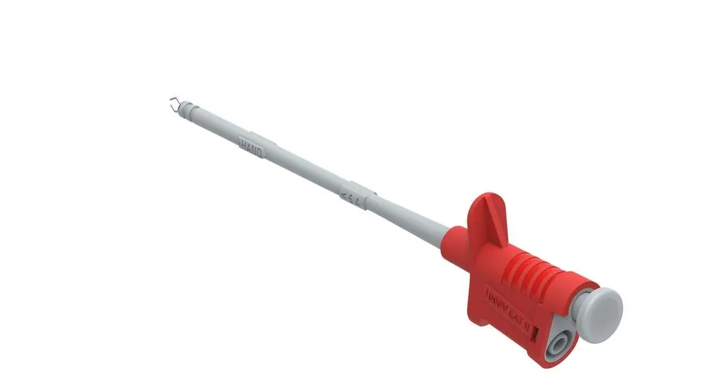 Produktfoto 1 von RND Greifklemme Rot 6A, Stahl, vernickelt Spitze 4 mm, 1 kV