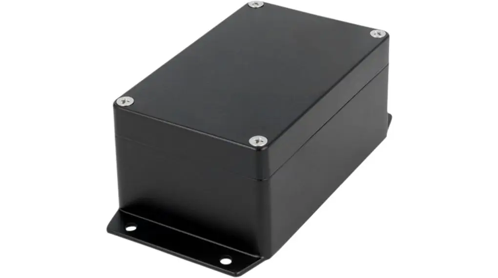 Produktfoto 1 von RND RND 455; Gehäuse; Aluminiumlegierung; Schwarz Geflanscht IP65 Breite 80 mm Höhe 57 mm Länge 125 mm