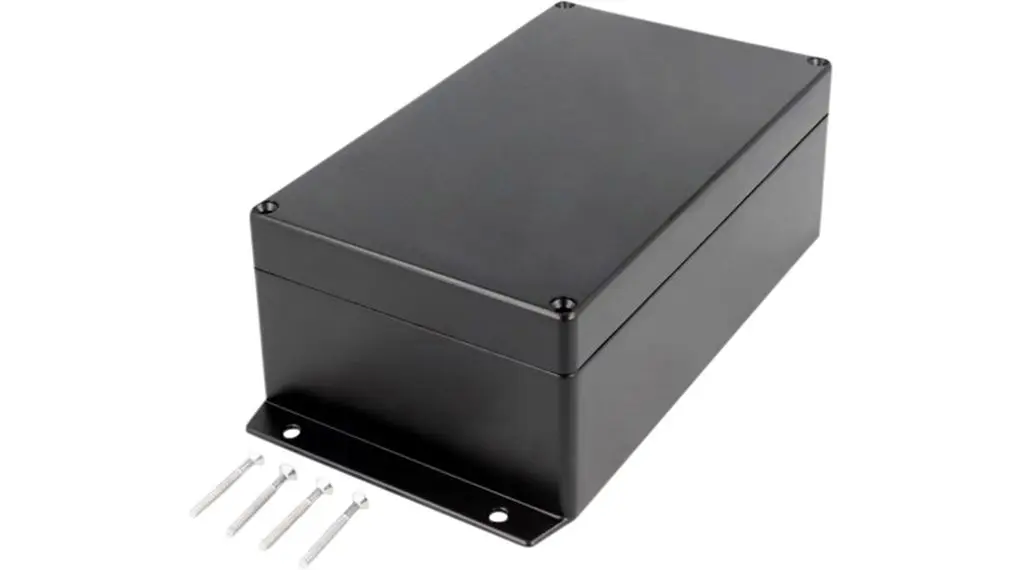 Produktfoto 1 von RND RND 455; Gehäuse; Aluminiumlegierung; Schwarz Geflanscht IP65 Breite 120 mm Höhe 75 mm Länge 200 mm