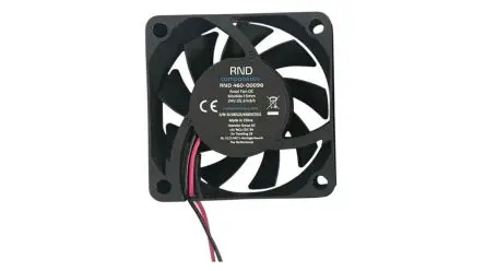Produktfoto 1 von RND Axiallüfter, 24V dc / 960 mW 40 mA, 15.41 cfm IP44 60 mm 60mm 15 mm