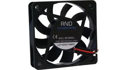 Produktfoto 1 von RND Axiallüfter, 12V dc / 1.2 W 100 mA, 21.7 cfm 60 mm 60mm 15 mm