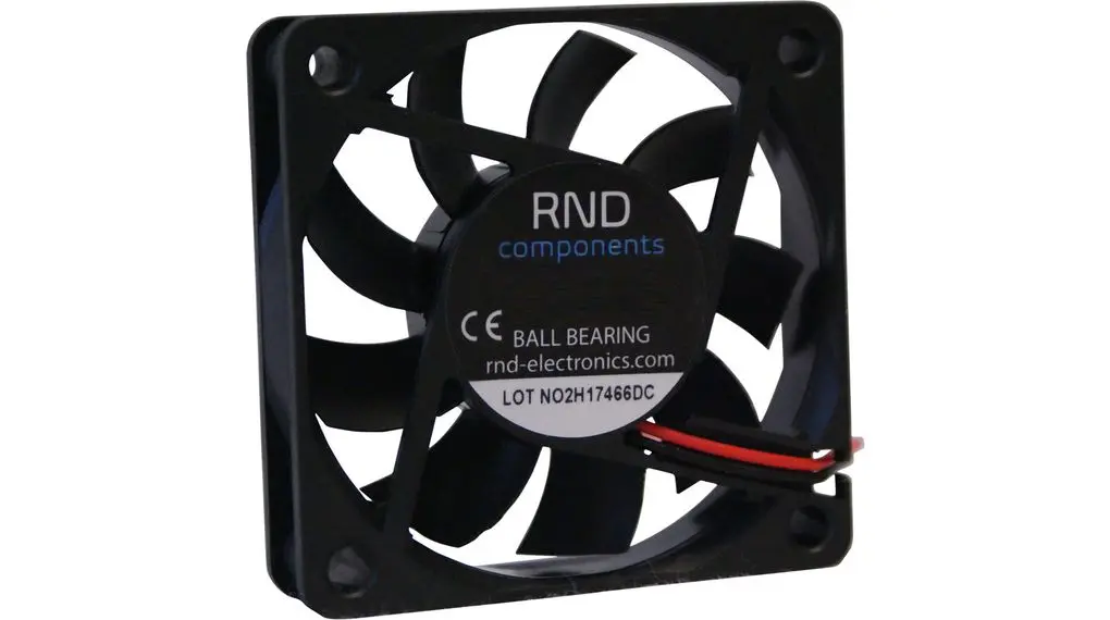 Produktfoto 1 von RND dc-Axiallüfter, 24 VDC / 1.2W, 60 x 60 x 15mm, 21.7cfm