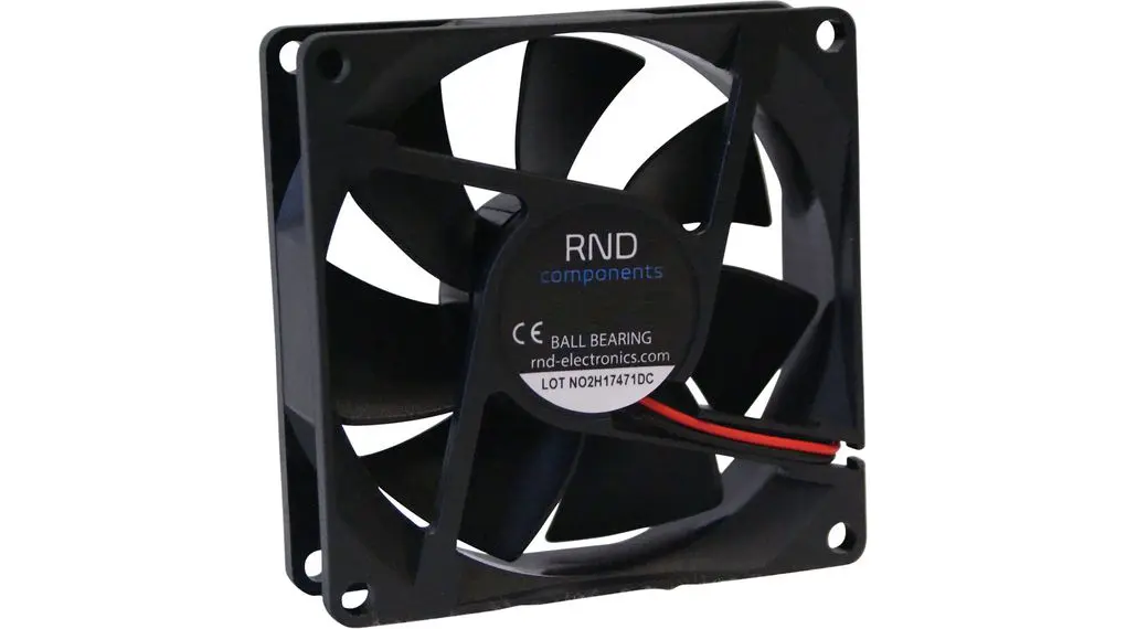 Produktfoto 1 von RND dc-Axiallüfter, 24 VDC / 5.52W, 80 x 80 x 25mm, 54.99cfm