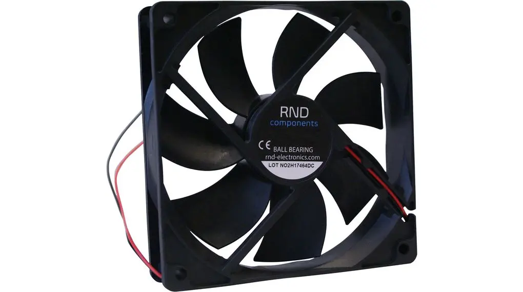 Produktfoto 1 von RND dc-Axiallüfter, 12 VDC / 3.36W, 120 x 120 x 25mm, 85.5cfm