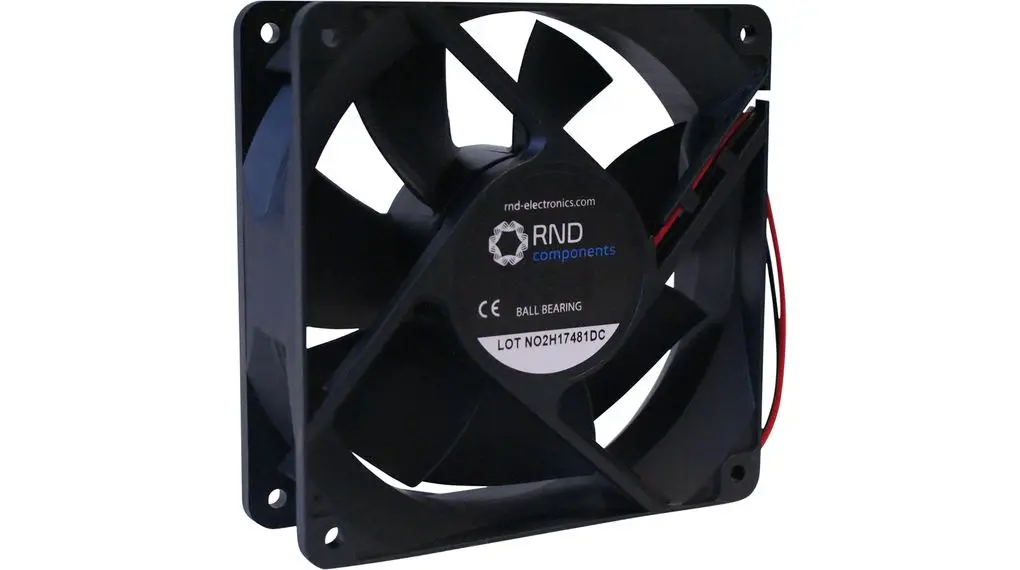 Produktfoto 1 von RND dc-Axiallüfter, 12 VDC / 18.6W, 120 x 120 x 38mm, 178.4cfm