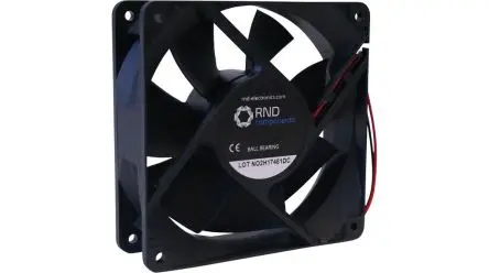 Produktfoto 1 von RND Axiallüfter, 12V dc / 18.6 W 1.55 A, 178.4 cfm 120 mm 120mm 38 mm