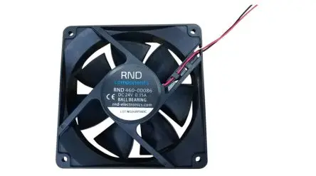 Produktfoto 1 von RND Axiallüfter, 24V dc / 8.4 W 350 mA, 123.2 cfm 120 mm 120mm 38 mm