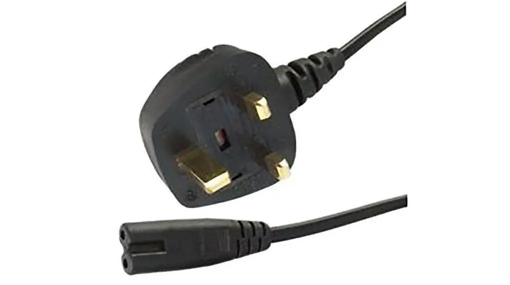 RND Netzkabel, 2-adrig Schwarz, 1.8 m, 250 V, Polyvinylchlorid