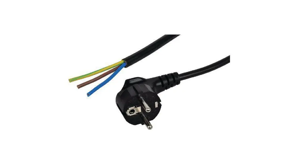Produktfoto 1 von RND RND 465-00955 Netzkabel, 3-adrig Schwarz /Ø 7 mm Außen-ø , 5 m, 250 V, Polyvinylchlorid
