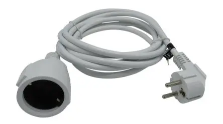 Produktfoto 1 von RND Netzkabel, A Stecker, B DE Typ F (CEE 7/4) Stecker, 5 m Weiß Polyvinylchlorid, 25V