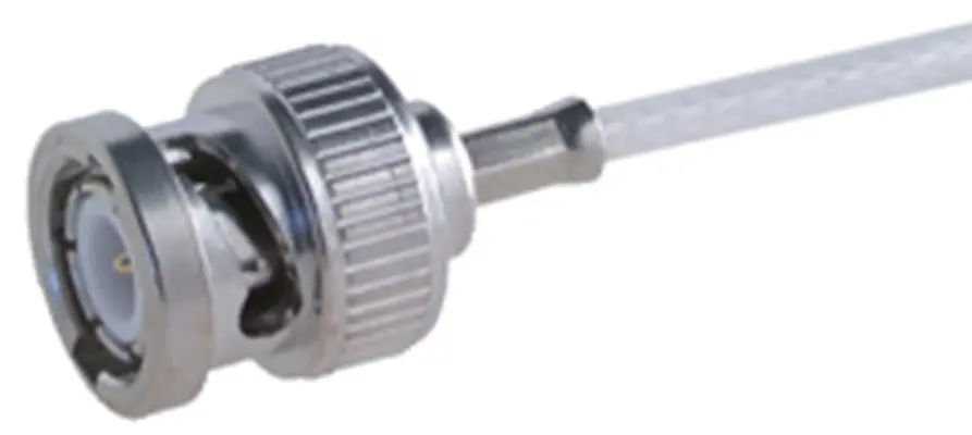 Produktfoto 1 von Huber+Suhner 11_BNC Stecker Koaxialsteckverbinder Runder Koaxial-Steckverbinder, Kabel, IDC, für RG58C/U-Kabel, 50 Ω