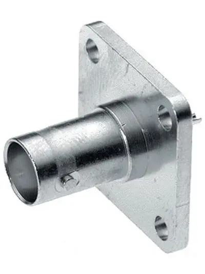 Produktfoto 1 von Huber+Suhner 23_BNC Buchse Koaxialsteckverbinder Runder Koaxial-Steckverbinder, Schott, 50 Ω Lötanschluss, Gerade
