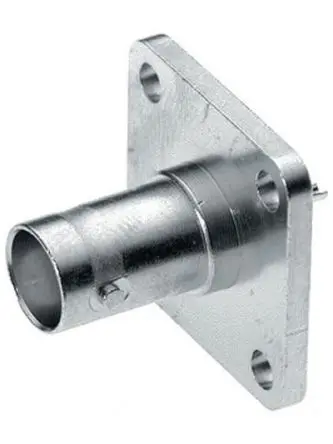 Produktfoto 1 von Huber+Suhner 23_BNC Buchse Koaxialsteckverbinder Runder Koaxial-Steckverbinder, Schott, 50 Ω Lötanschluss, Gerade