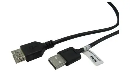 Produktfoto 1 von RND Stecker RND 765 USB-Kabel, USB Typ A Buchse / USB Typ A, 600 mm USB 2.0 Schwarz
