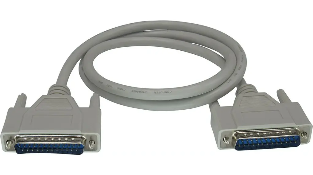 Produktfoto 1 von RND RND Serielles Kabel / D-Sub, 25-polig Stecker / D-Sub, 25-polig Stecker, 1 m, Grau, RoHS