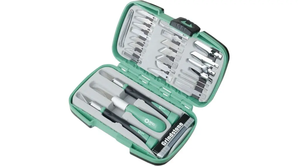 Produktfoto 1 von RND Skalpell Skalpell Stahl Standard mit 23 Klingen Gummi-Griff 250 mm