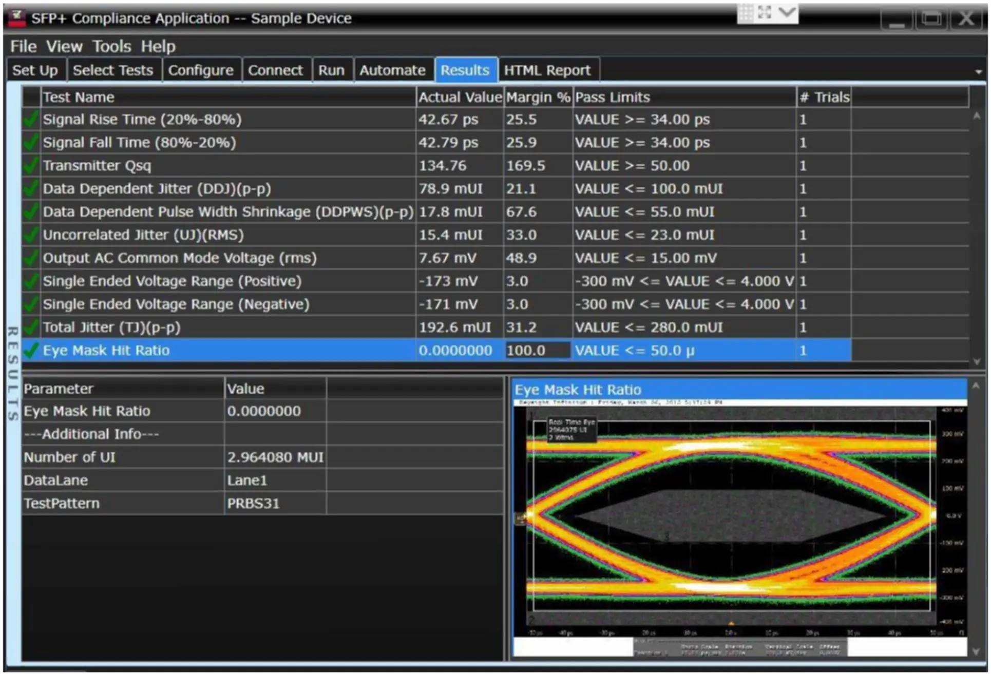 Produktfoto 1 von Keysight Technologies Oszilloskop-Software, Anwendungssoftware für Konformitätstests für Infiniium-Reihe