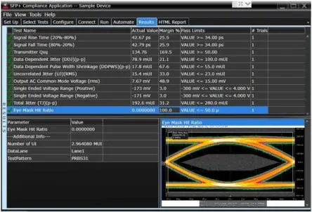 Produktfoto 1 von Keysight Technologies Oszilloskop-Software, Anwendungssoftware für Konformitätstests für Infiniium-Reihe