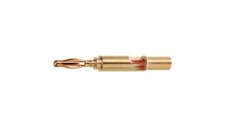 Produktfoto 1 von Staubli Stecker Gold Bananenstecker, Kontakt Nickel, Gold, 30 V ac, 60V dc 10A, Lötanschluss