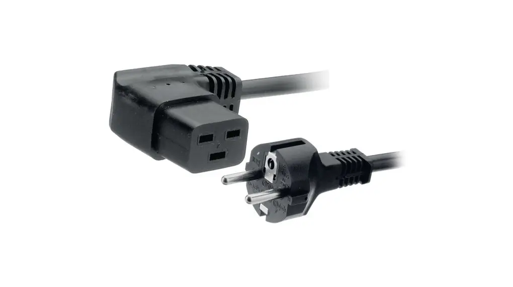 Produktfoto 1 von Feller Netzkabel, A Stecker, B IEC 60320 C19, 2.5 m Schwarz Polyvinylchlorid, 25 V