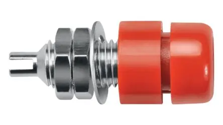 Schutzinger 4 mm Buchse Rot Buchse für Laborstecker, Kontakt Nickel, 33V 32A Stecker