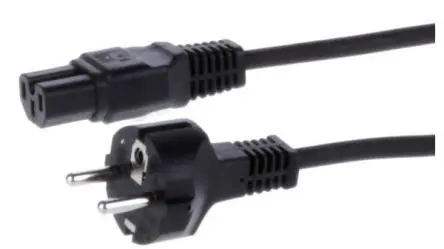 Produktfoto 1 von Feller Netzkabel, A Stecker, B IEC 60320 C15, 2.5 m Schwarz Polyvinylchlorid, 25V