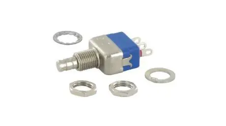 Produktfoto 1 von APEM 13000 Druckschalter Ein-Aus Panel Ø 6.4 mm, 1 Wechsler / 4A 30 V dc 250 V ac