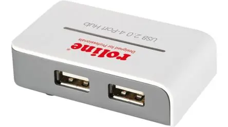 Produktfoto 1 von Roline, USB 2.0 USB-Hub, 4 USB Ports, USB, Adapter T: 40 mm H: 18 mm B: 65mm