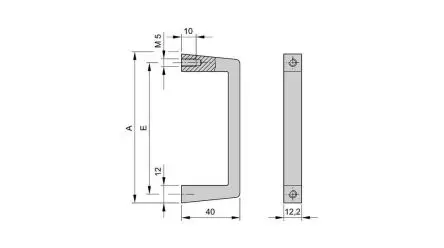Produktfoto 1 von nVent SCHROFF Griff Alu 10501 40 mm 194 mm 12.2mm