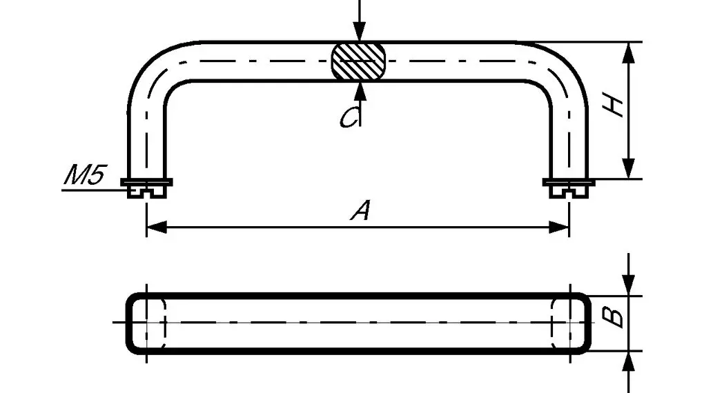 Produktfoto 1 von Bow handle/aluminium 88mm