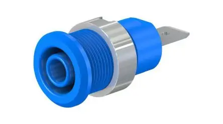 Staubli 4 mm Buchse Blau Buchse für Laborstecker, Kontakt Nickel, 1000V 32A Faston-Stecker