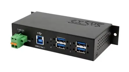 Produktfoto 1 von Exsys, USB 3.2 USB-Hub, 4 USB Ports, USB, Anschlussstecker T: 26 mm H: 142 mm B: 74mm