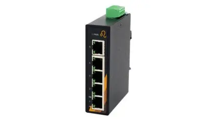 Produktfoto 1 von Exsys EX Verwaltungsfreier Ethernet-Switch / 100Mbit/s 5, DIN-Hutschiene, Wand, 48 V dc