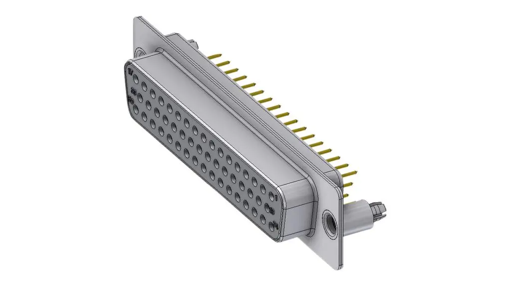 Deltron Connectors DTS D-Sub-Steckverbinder Horizontal, 50-polig 2.77 mm Raster, Leiterplattenmontage Buchse, mit