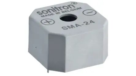 Produktfoto 1 von Sonitron Piezo-Summer Dauerbetrieb, 92 dB 15.5 mm, 24V, 1.5 V, Innen-