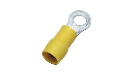 Produktfoto 1 von JST FV5 Ringkabelschuh, Isoliert 10 AWG, Vinyl, Gelb, 12 AWG max.AWG, aussen ø 15 mm, innen ø 8.4 mm, M8