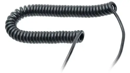 Produktfoto 1 von RS PRO TB45 FLEX Spiralkabel, 5-adrig Schwarz, 1.6 m, Polyurethan 70 °C