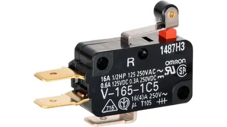 Produktfoto 1 von Omron Mikroschalter Rollenhebel-Betätiger FASTON, 1 Wechsler, 125 V ac, 16A IP40 2.35N - 105 °C