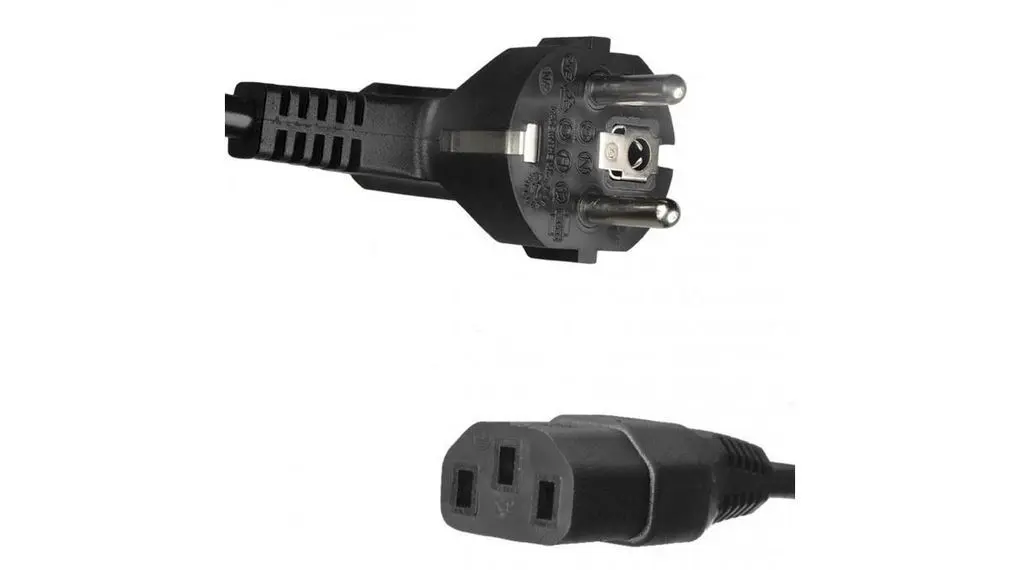 Produktfoto 1 von Feller Netzkabel, A Typ F, B IEC C13, 2 m Schwarz Polyvinylchlorid, 25 V
