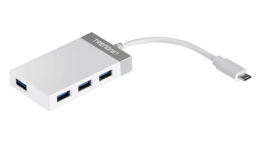 Produktfoto 1 von Trendnet, USB 3.0 USB-Hub, 4 USB Ports, USB C, USB, USB-Bus, 85 x 50 x 15mm