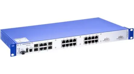 Produktfoto 1 von Hirschmann MACH104 Industrial-Ethernet-Switch / 1000Mbit/s 20, bis 100 m, Rack, 100 to 240 V ac
