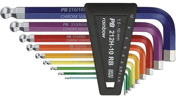 PB SWISS TOOLS metrisch Innensechskant-Schlüssel, Satz 9-teilig 1.5 mm, 2.5 mm, 2 mm, 3 mm, 4 mm, 5 mm, 6 mm, 8 mm, 10