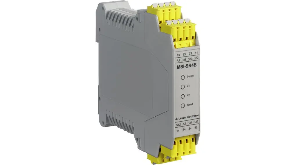 Produktfoto 1 von Leuze MSI-SR4B Sicherheitsrelais, 24V ac/dc, 4 Sicherheitskontakte Not-Aus