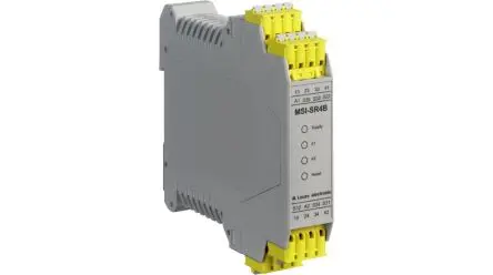 Produktfoto 1 von Leuze MSI-SR4B Sicherheitsrelais 230V ac/dc, 24 V ac/dc, 4 Sicherheitskontakte, Automatisch und manuell No SIL IEC 61508