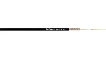 Produktfoto 1 von Tasker RG174 Koaxialkabel, Verlegekabel, 100 m, Aussen ø 2.8 mm Außen-ø , Schwarz