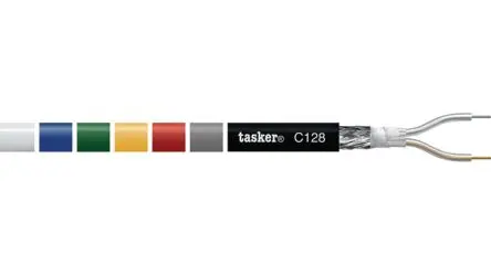 Produktfoto 1 von Tasker Audiokabel 2-adrig 0.35 mm², Außen-ø 6.3 mm Außen-ø Schwarz, L. 100 m