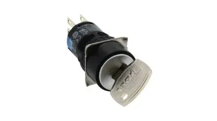 Produktfoto 1 von Idec Schlüsselschalter Rastend 3-Positionen 2 Wechsler 1A Rund IP65