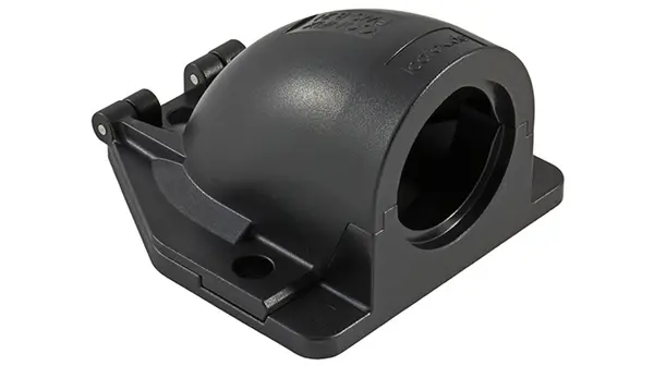 Icotek CONFIX Polycarbonat Kabelrohr Befestigung Schwarz Schwarz-Finish IP54
