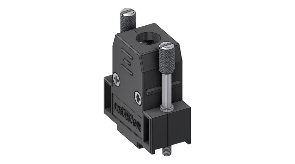 Produktfoto 1 von Deltron Connectors D-Sub-Gehäuse Gerade, D: D-SUB Zugentlastung, Größe DE, aus Zinklegierung